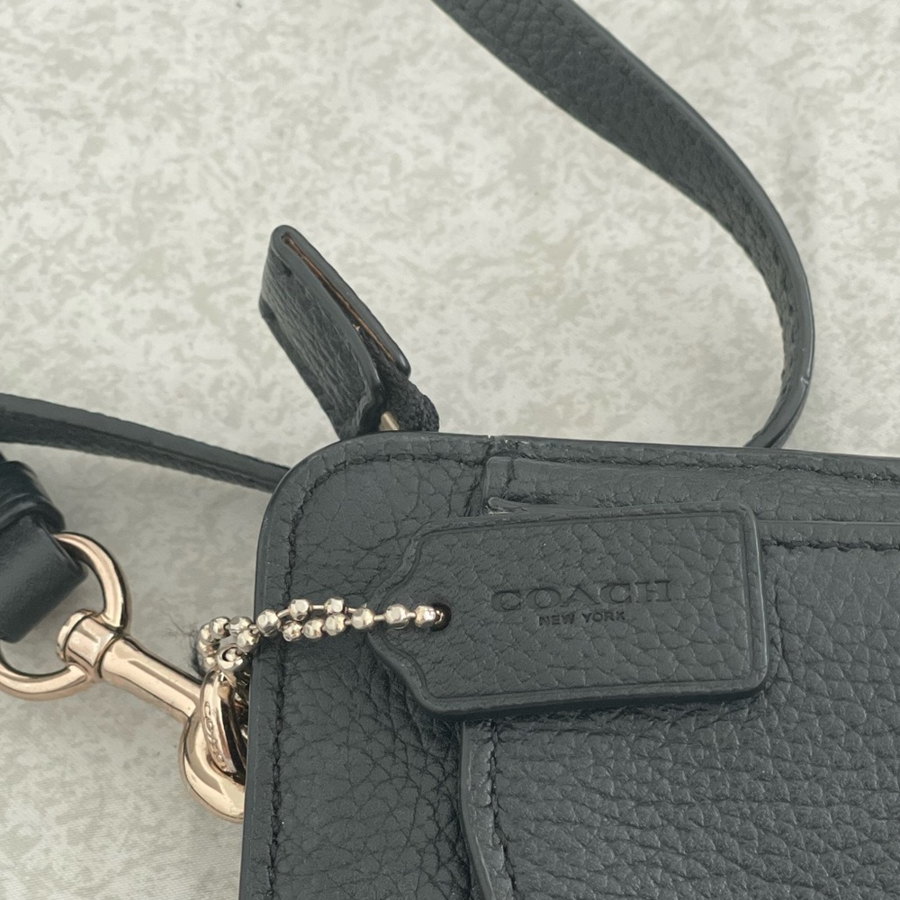 Coach Black Leather Crossbody Wallet Bag - Picture 4 of 6